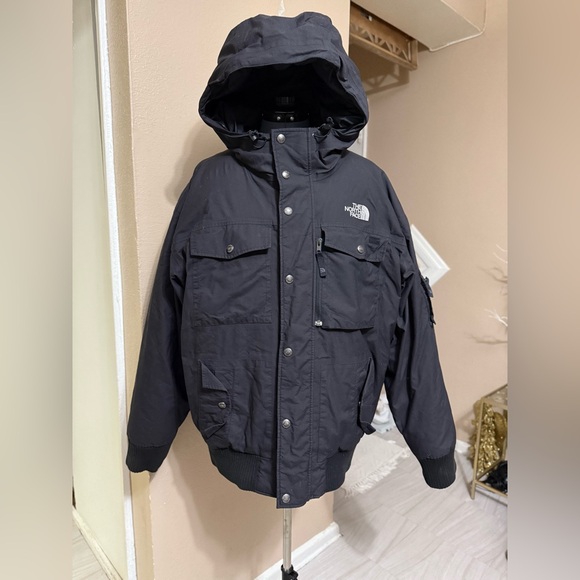 The North Face Men's Dark Gray Hooded Puffer Jacket
